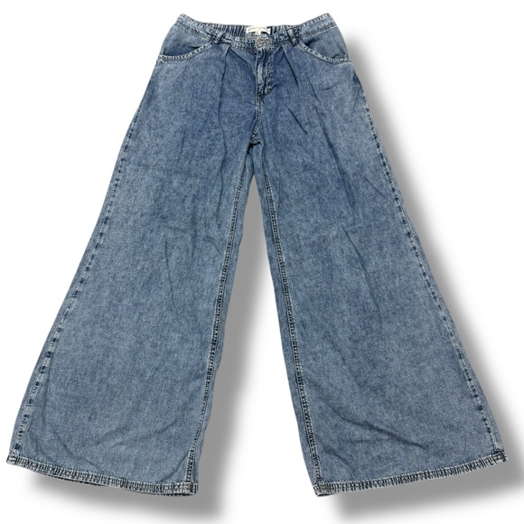 Free People Denim - We The Free Wide Leg Pants Relaxed Fit Flowy Trousers Women’s Small